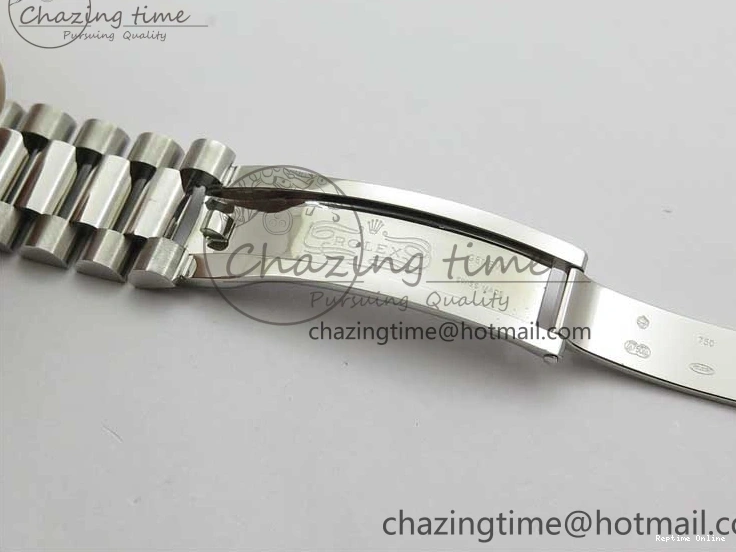 0417 SoftTouch Day-Date 40mm 228239 BP New Dial Version 904 SS Ice Blue T Crystal Markers Dial on SS President Bracelet A 2822